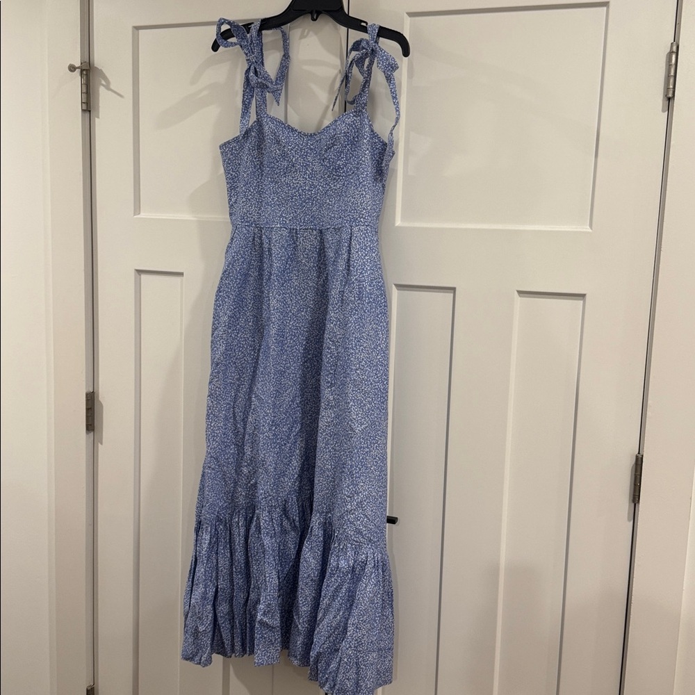 Johnathan Simkhai Georgia Bustier Midi Dress, $495 Retail, Blue Floral, Small - Picture 3 of 8